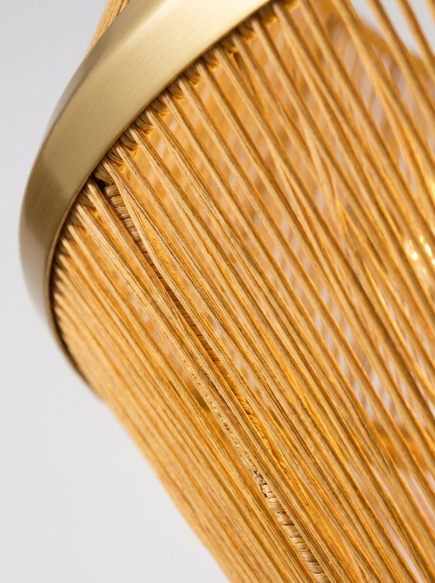 Alden Pendant Chandelier, close-up of brushed brass detail