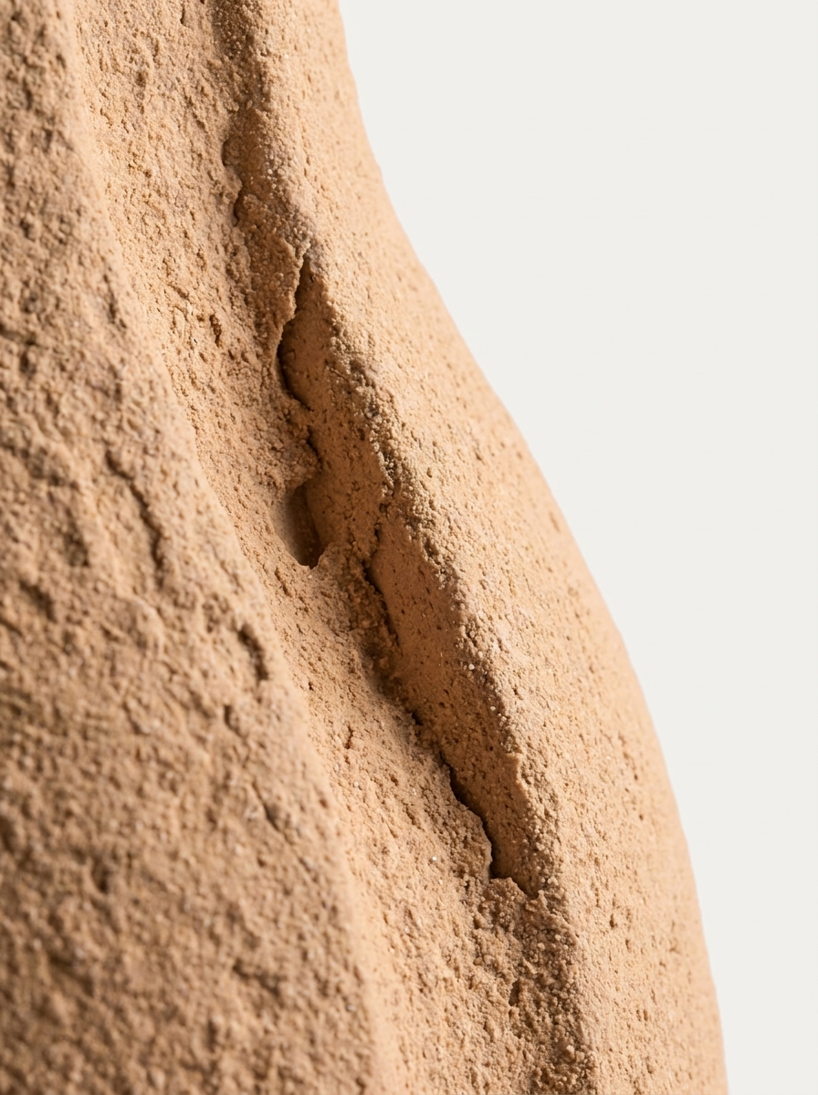 Berg Textured Vessel, close-up of raw mineral-inspired textured surface