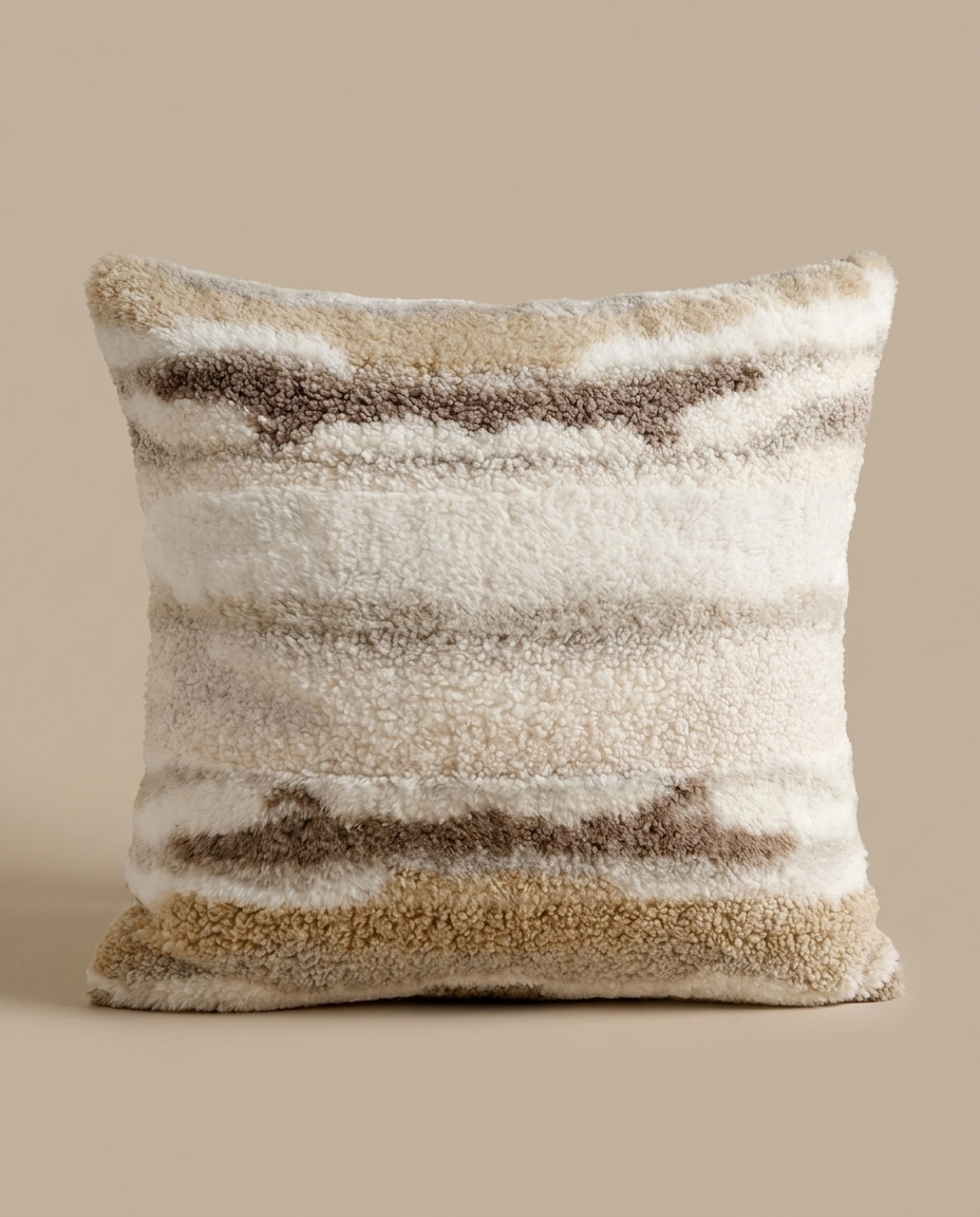 BODHI Knit Pillow in Ivory Bouclé, ultra-thick bouclé throw pillow