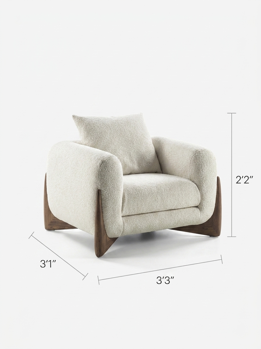 Favn Lounge Armchair, dimensions diagram