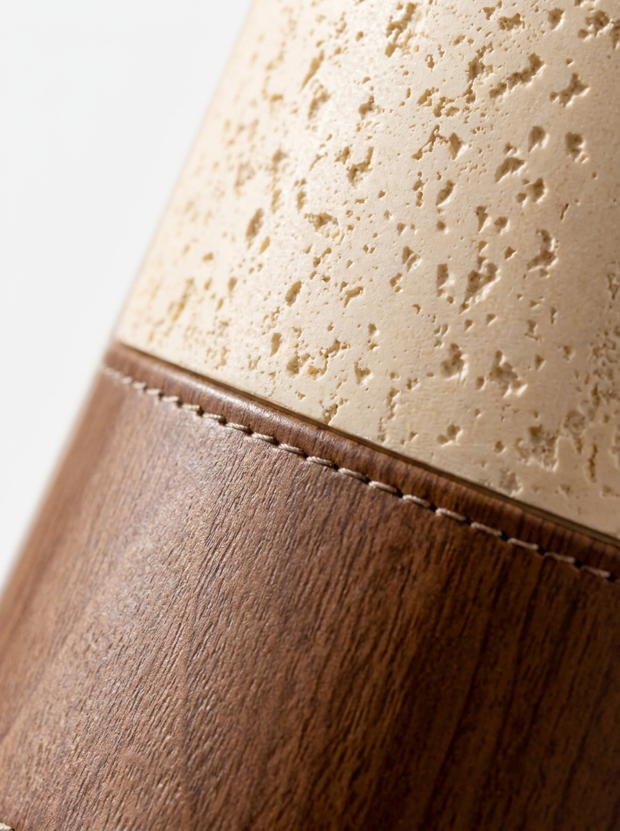 Fenna Pencil Holder, walnut-grain base detail