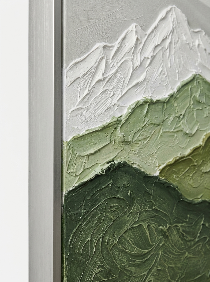 Fjell Mountain Canvas, layered relief mountain artwork, close-up detail