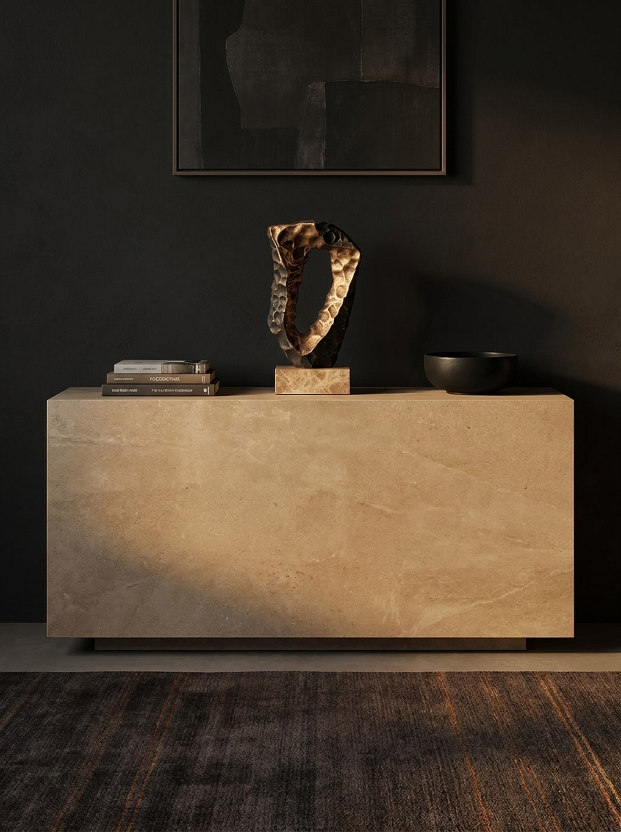 Gloa Sculpture, natural marble base detail