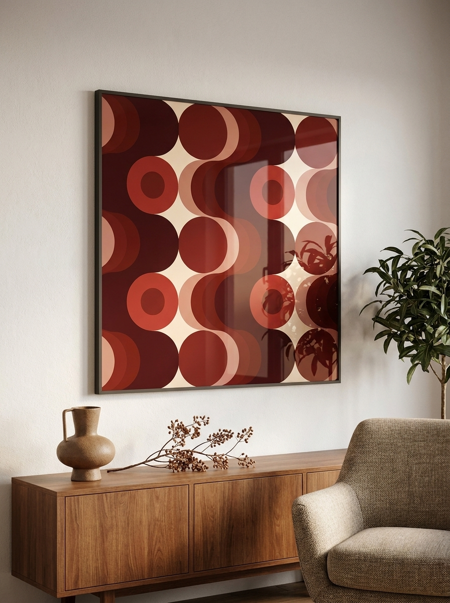 Glod Wall Art, geometric circular artwork, alternate view