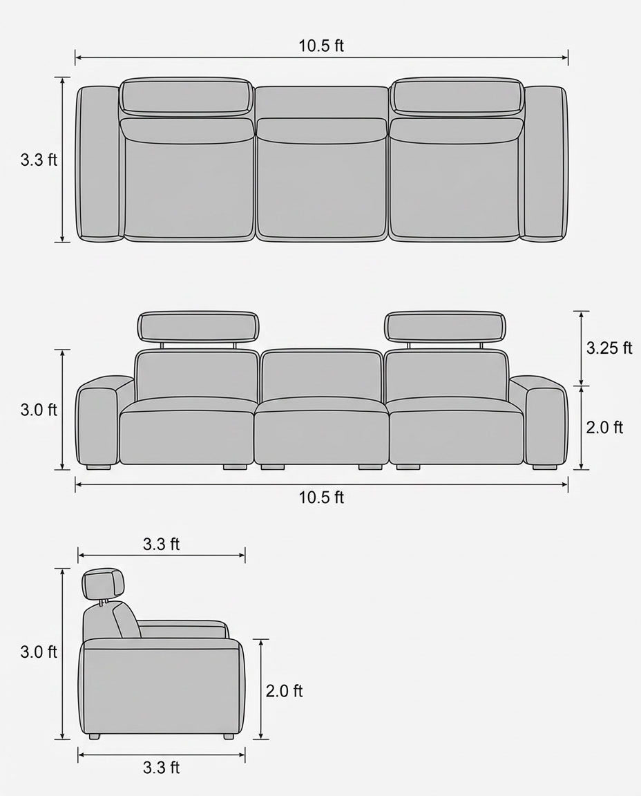 Gusta Sculptural Block Sofa, modular block sofa in technical microfiber upholstery, alternate angle