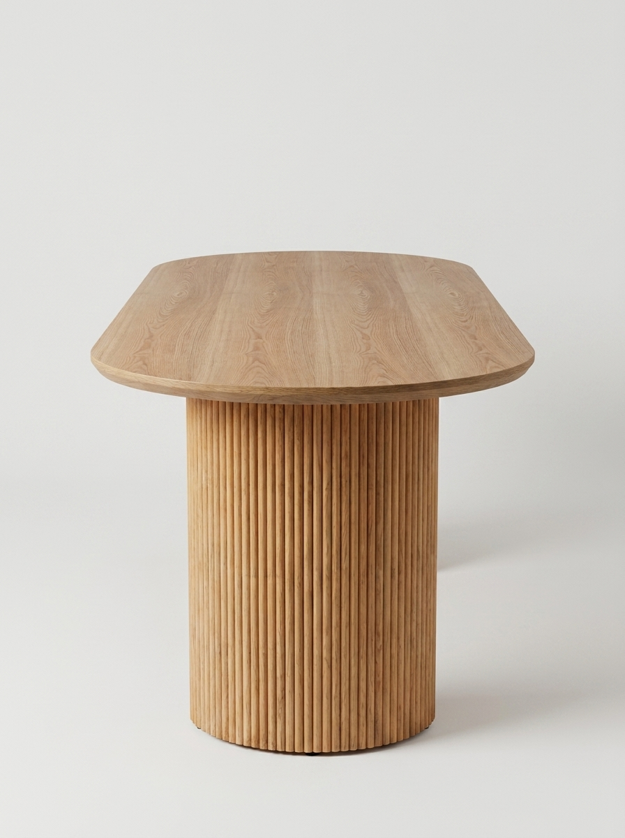 Samla Oval Fluted Dining Table