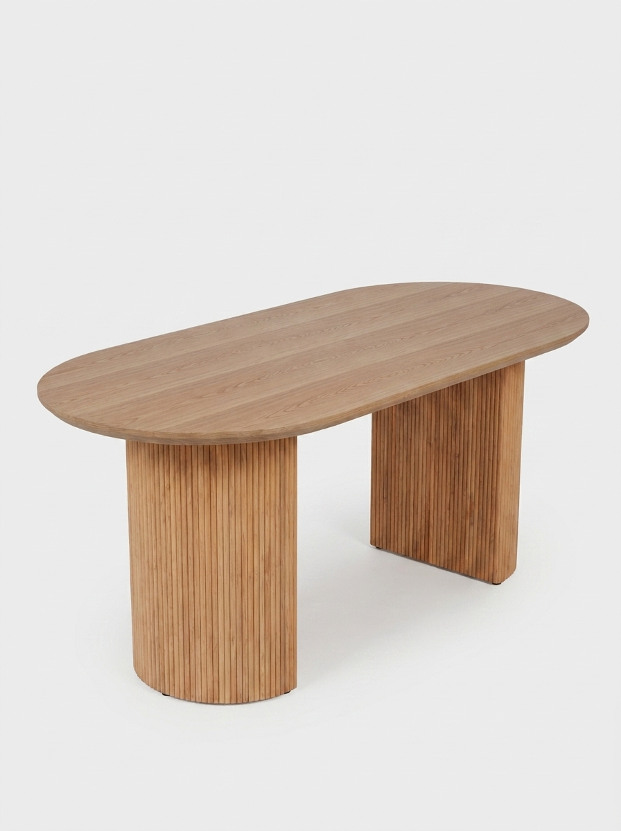 Samla Oval Fluted Dining Table