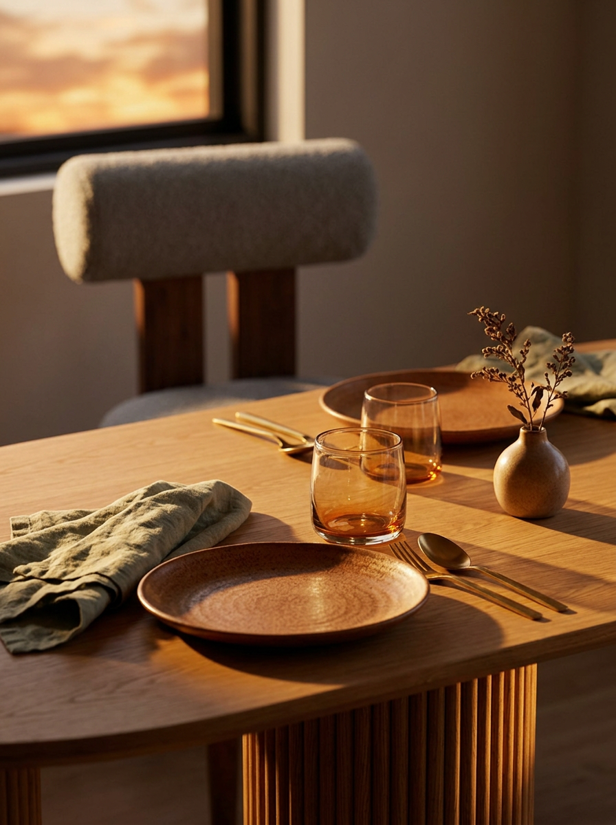 Samla Oval Fluted Dining Table