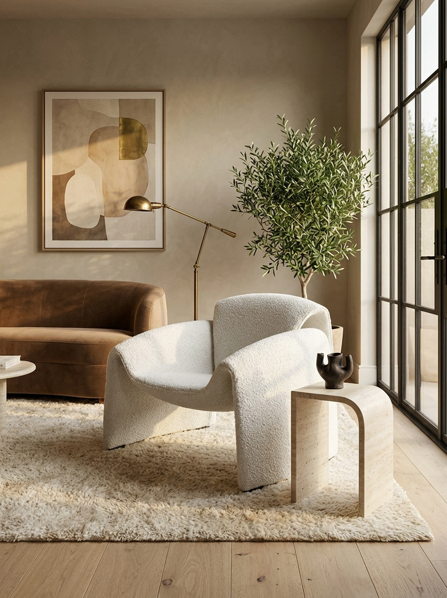 Boucle Sculptural Chair