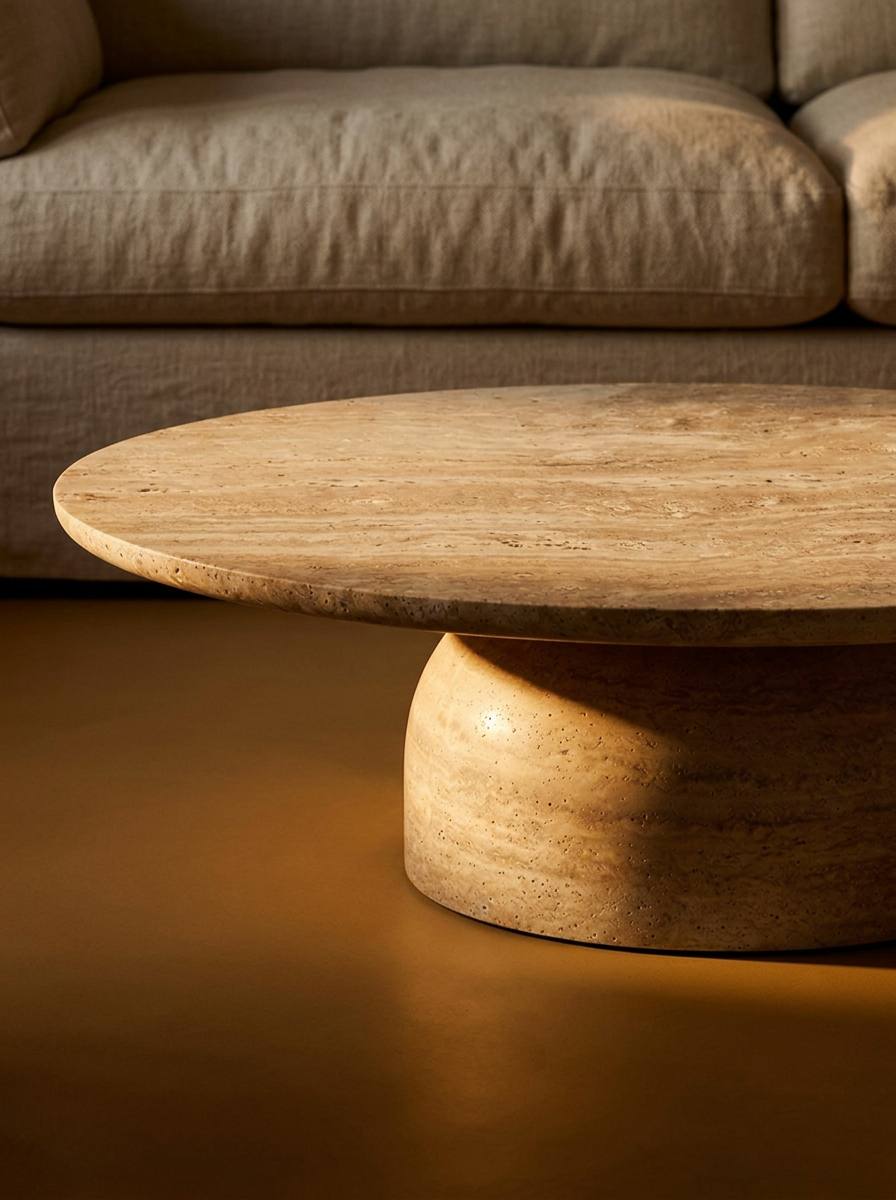 Keld Natural Travertine Coffee Table