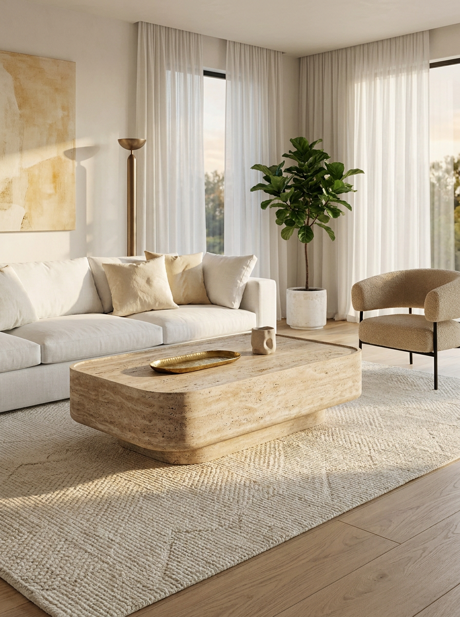 Veld Travertine Coffee Table