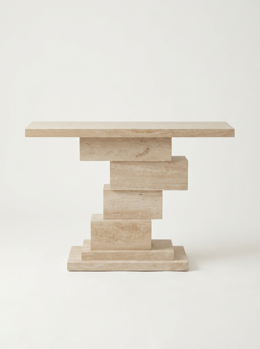 Spir Natural Travertine Console Table