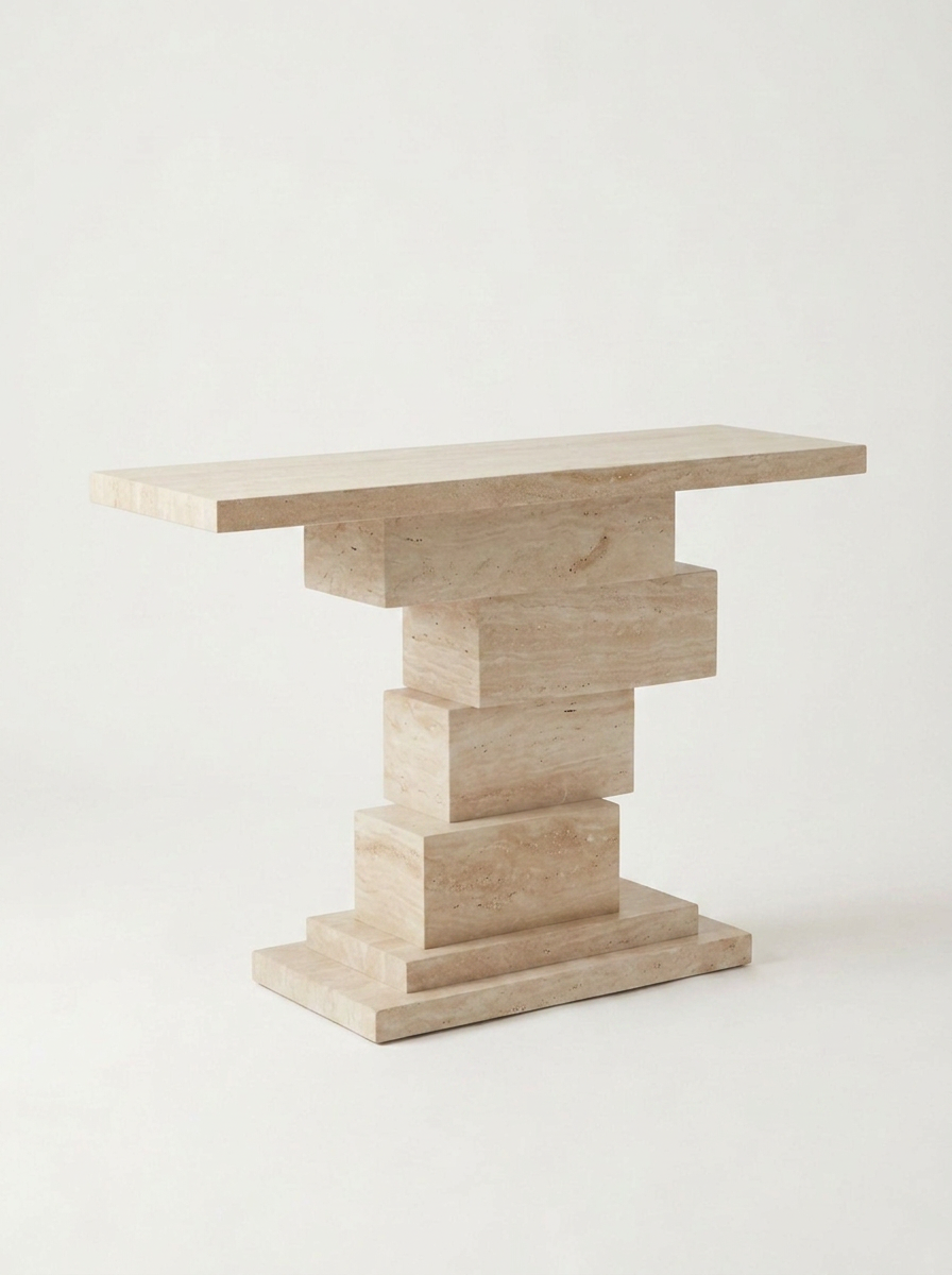 Spir Natural Travertine Console Table