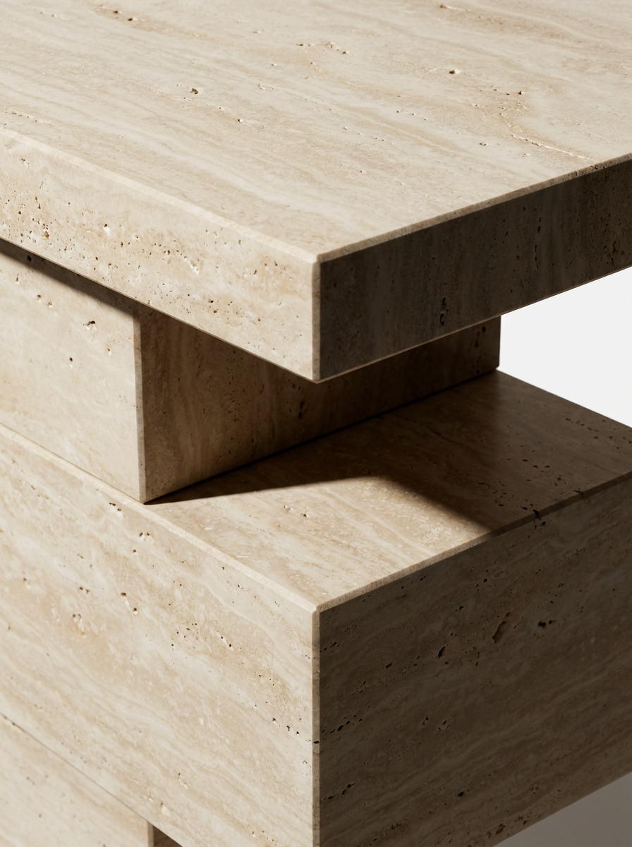 Spir Natural Travertine Console Table