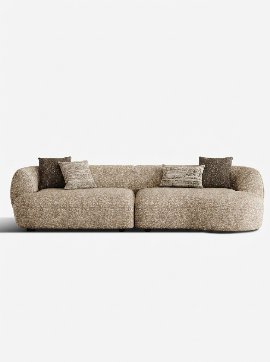 Boat Curved Linen Sofa