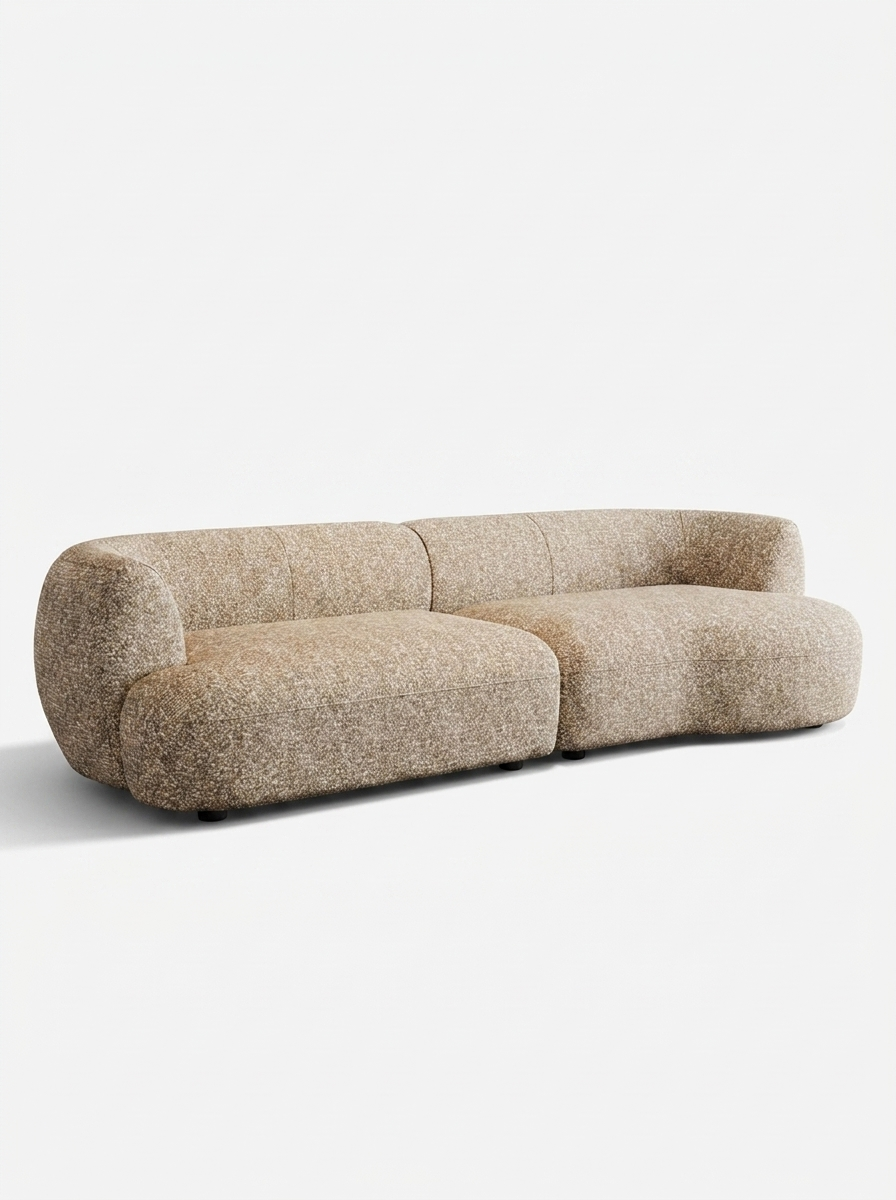 Boat Curved Linen Sofa