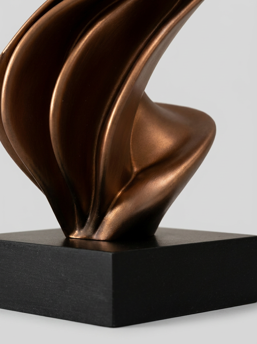 Kelvn Spiral Sculpture, solid stone base detail