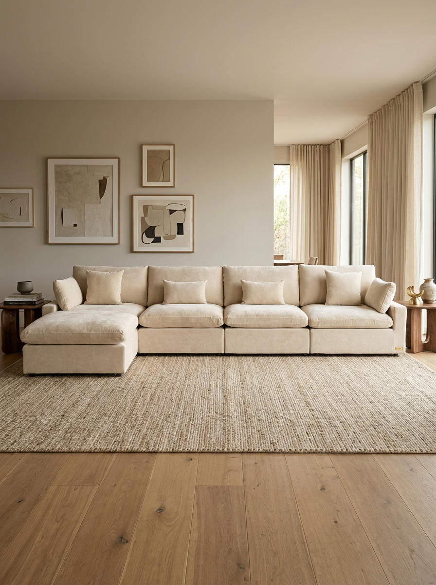 Lugn sectional sofa, back view