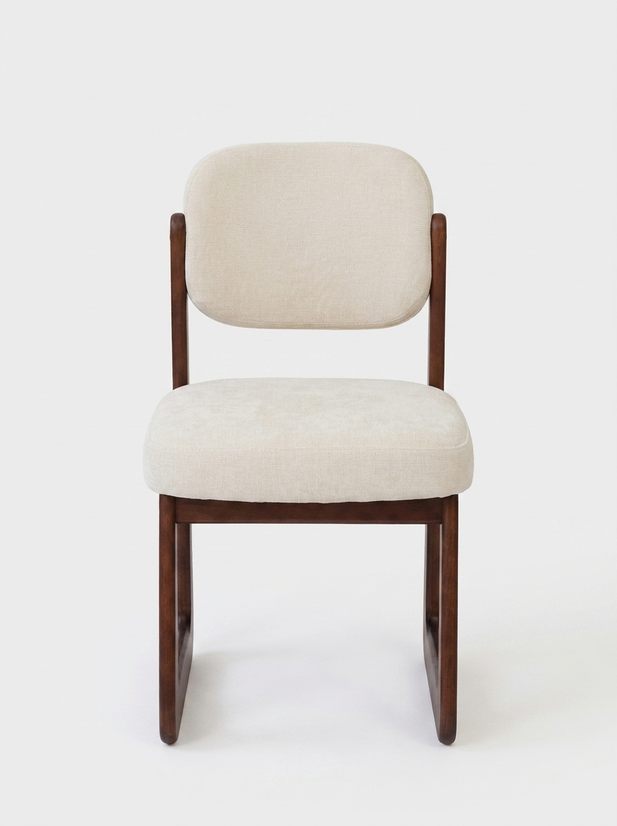 Matsal dining chair in solid wood frame with linen-blend upholstery