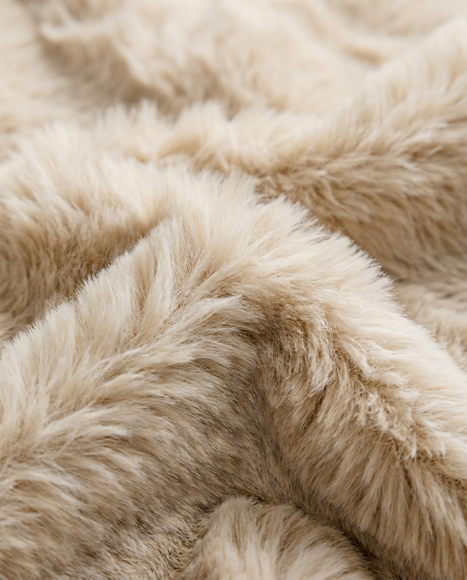 Mira Faux Fur Pillow, close-up of soft faux fur texture