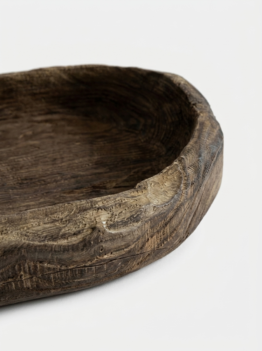 Mjol wooden tray styled on a tabletop, solid chestnut wood
