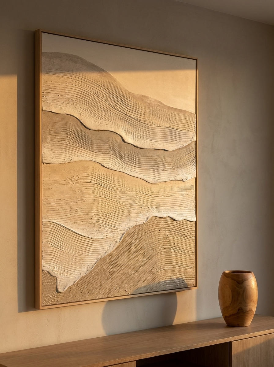 Rand Canvas, hand-painted horizontal brushstroke artwork, alternate view