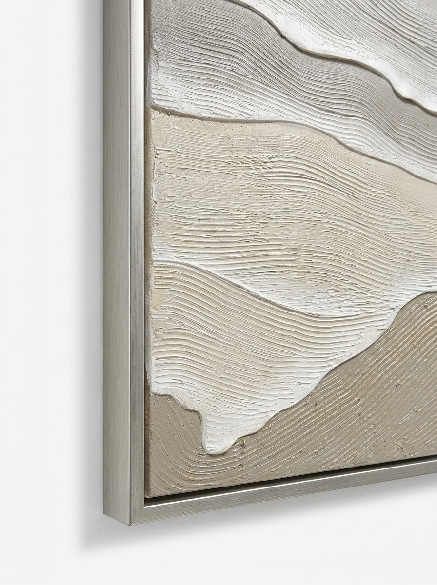 Rand Canvas, hand-painted horizontal brushstroke artwork, close-up detail
