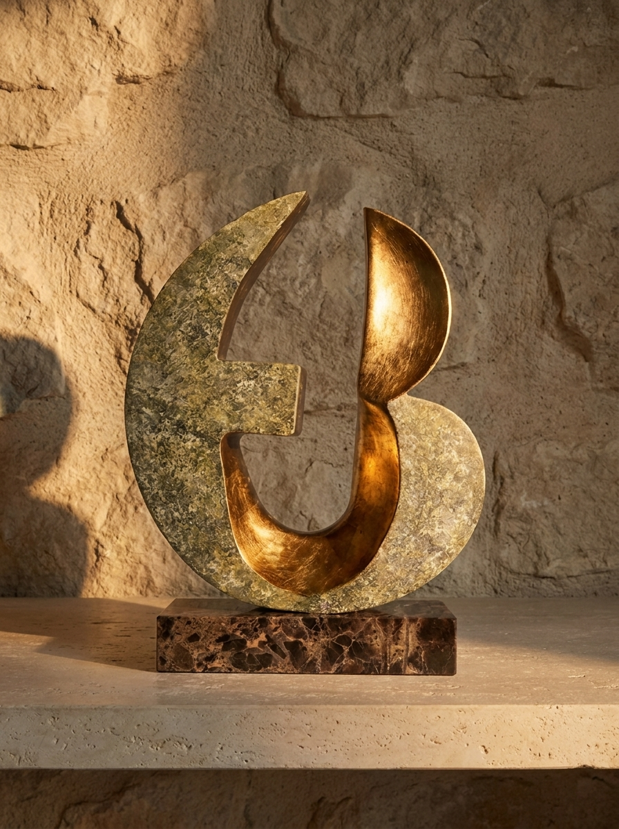 Runa Sculpture, gold leaf interior detail