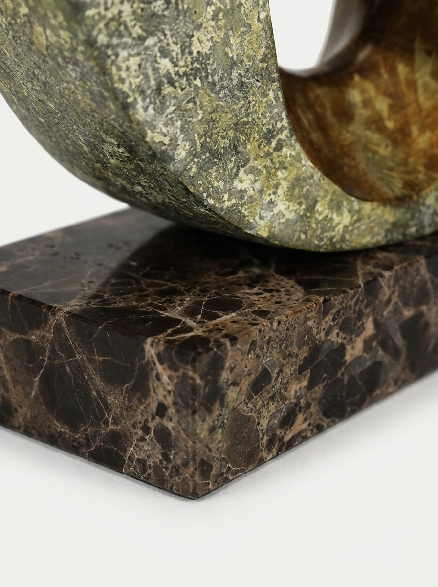 Runa Sculpture, sculpture in engineered stone, angled view