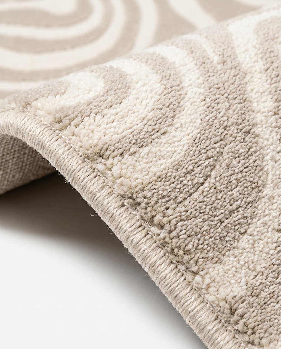 Saga Topographic Relief Rug in Silica Sand, close-up of textured relief