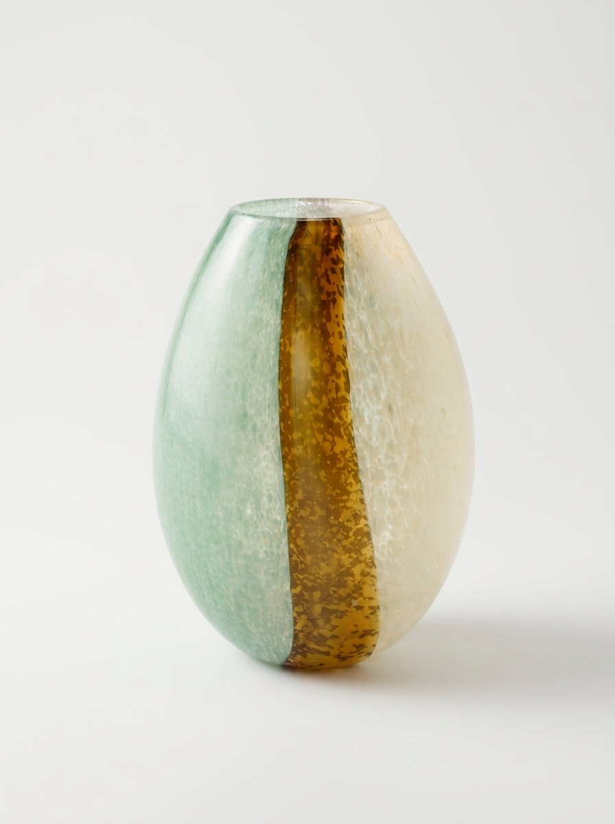 Skira Art Glass, art glass vase with a handcrafted marbled pattern