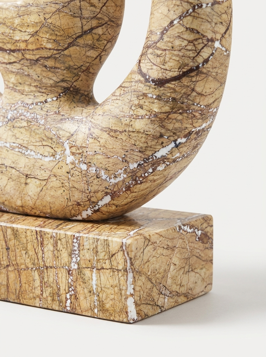 Sola Sculpture, solid marble sculpture with open silhouette, detail view