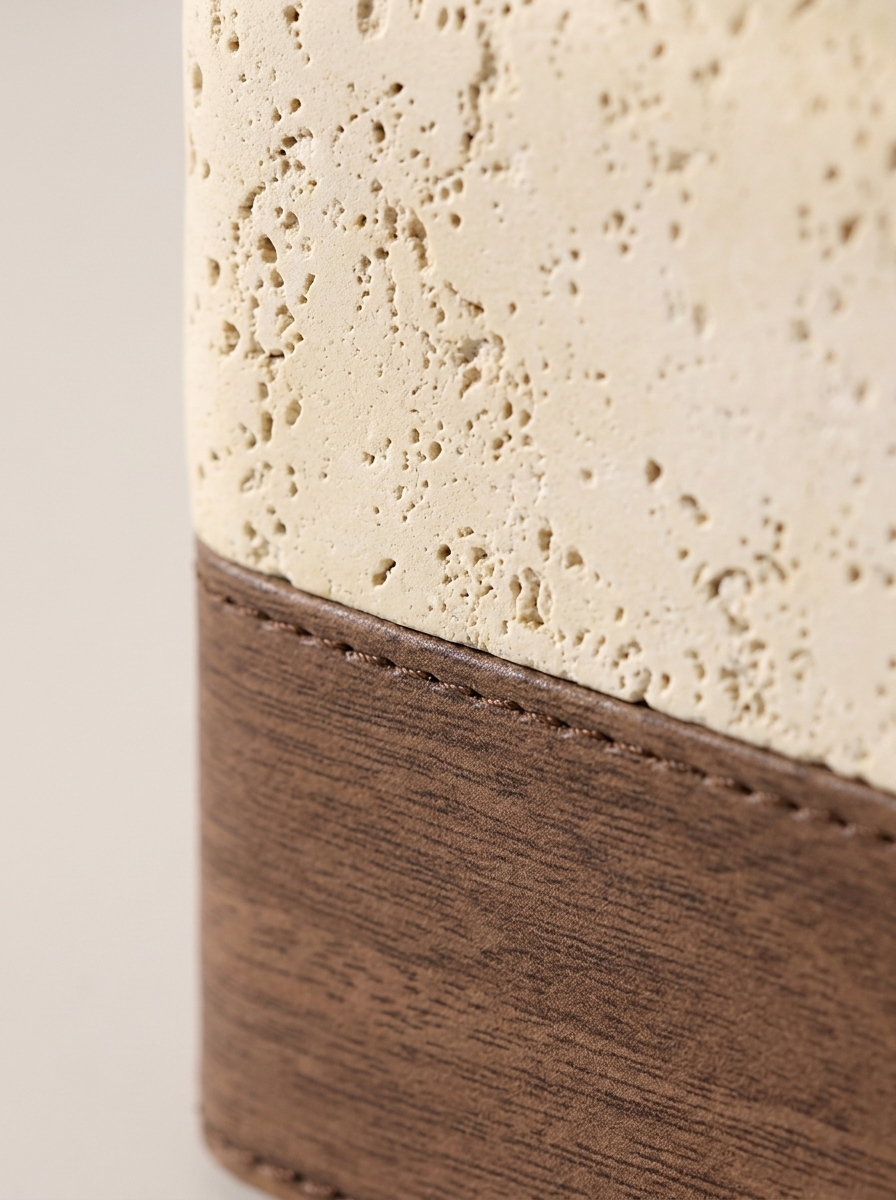 Sten Tissue Caddy, walnut-grain base detail