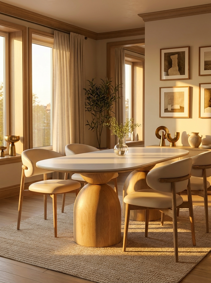 Stvord oval dining table, alternate view