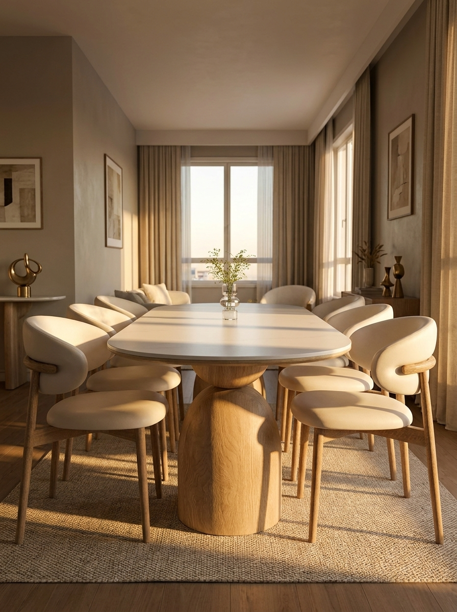 Stvord oval dining table styled in a dining room setting