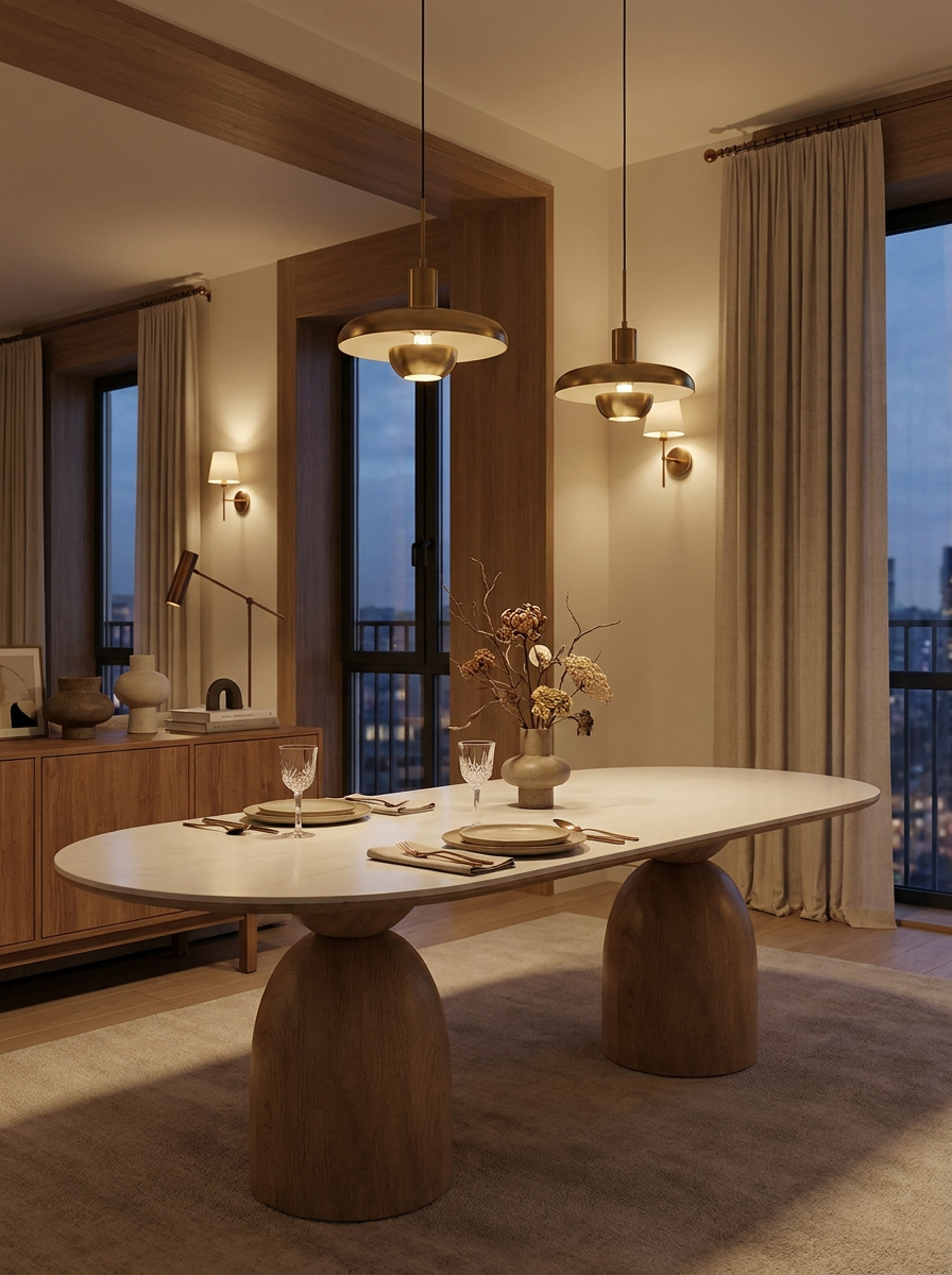 Stvord oval dining table, additional detail view