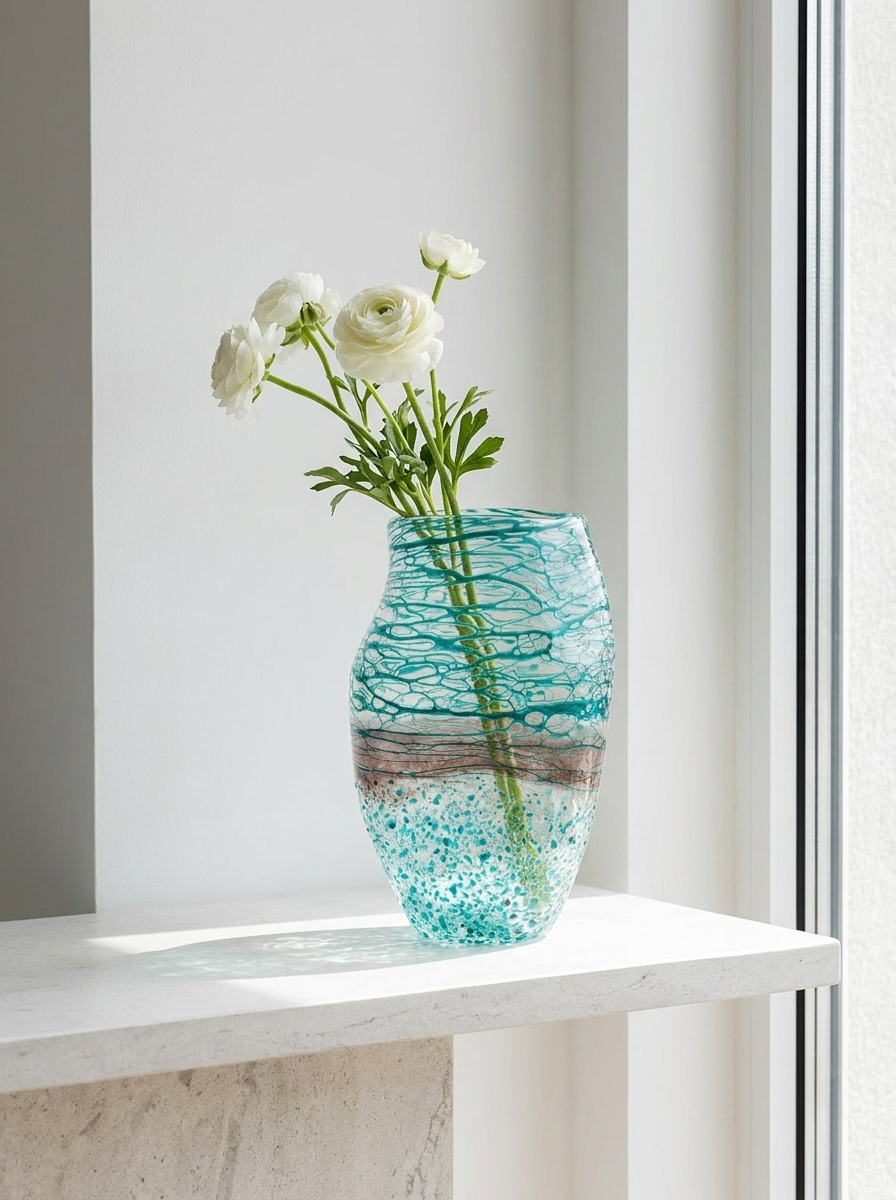 Tarna Textured Glass, textured art glass vase, alternate view