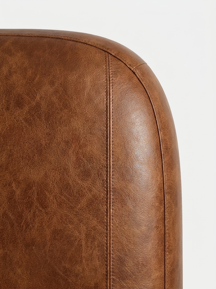 Torn Bed, bed frame and leather upholstery, side view