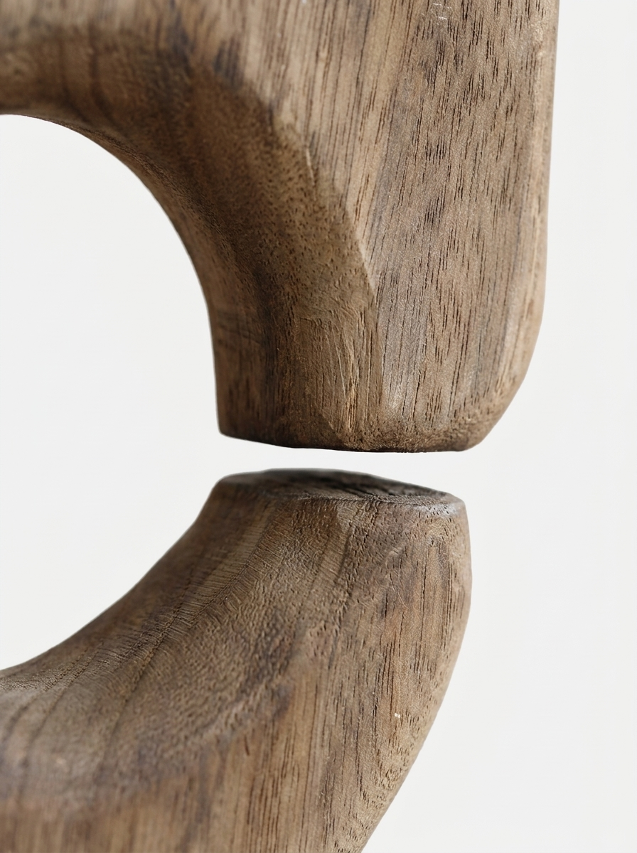 Vagn wooden vase styled on a console, solid paulownia wood