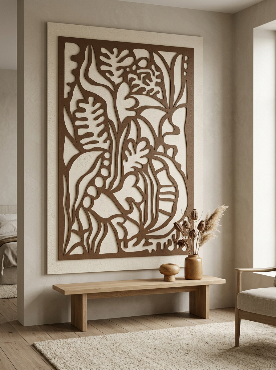 Vaxt Canvas, hand-drawn botanical relief artwork, alternate view