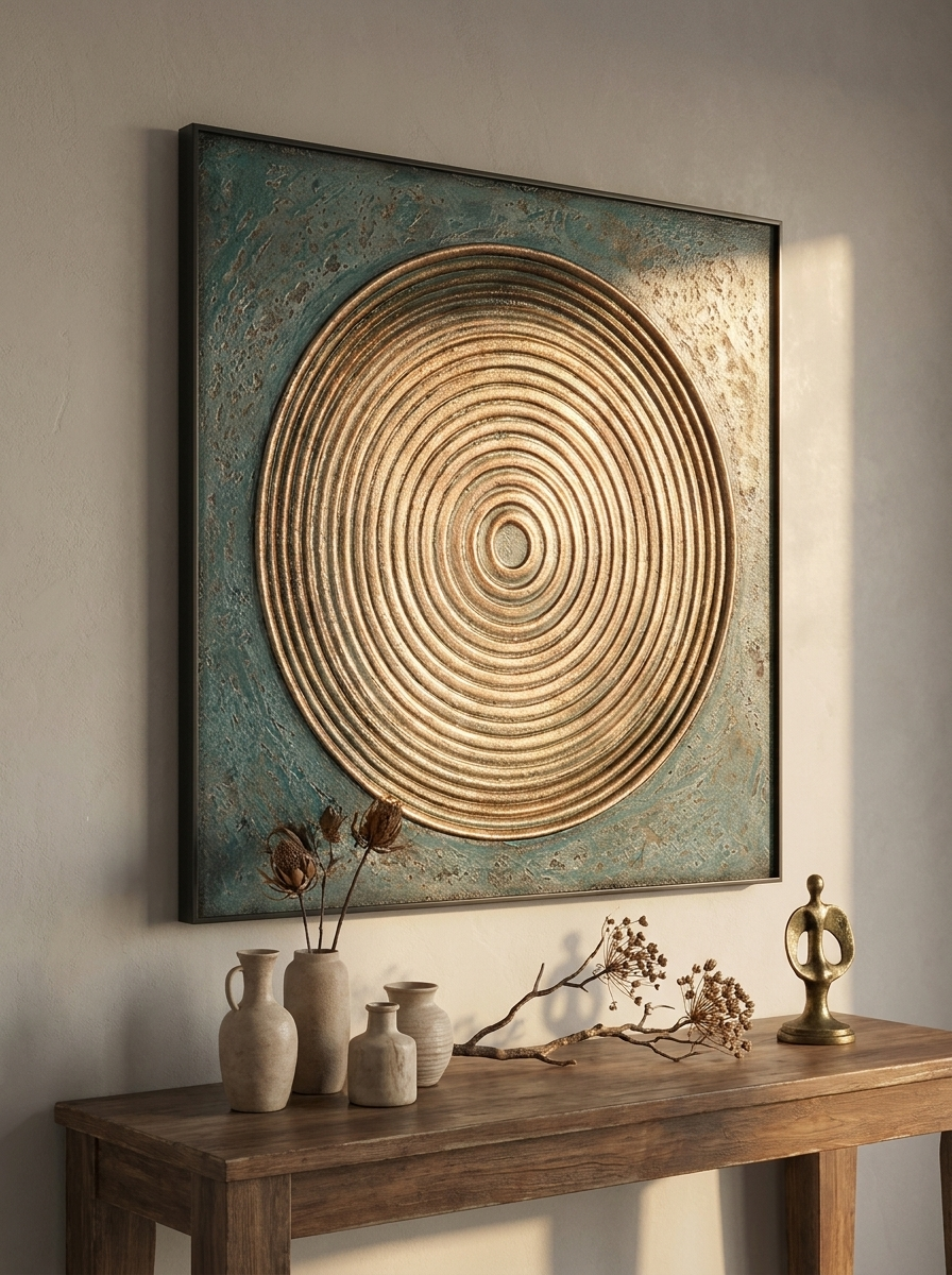 Vaxtrand Wall Art, concentric ring artwork, alternate view