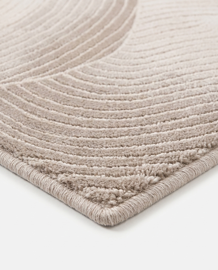 Vela Kinetic Flow Rug, close-up of textured Pale Oat weave